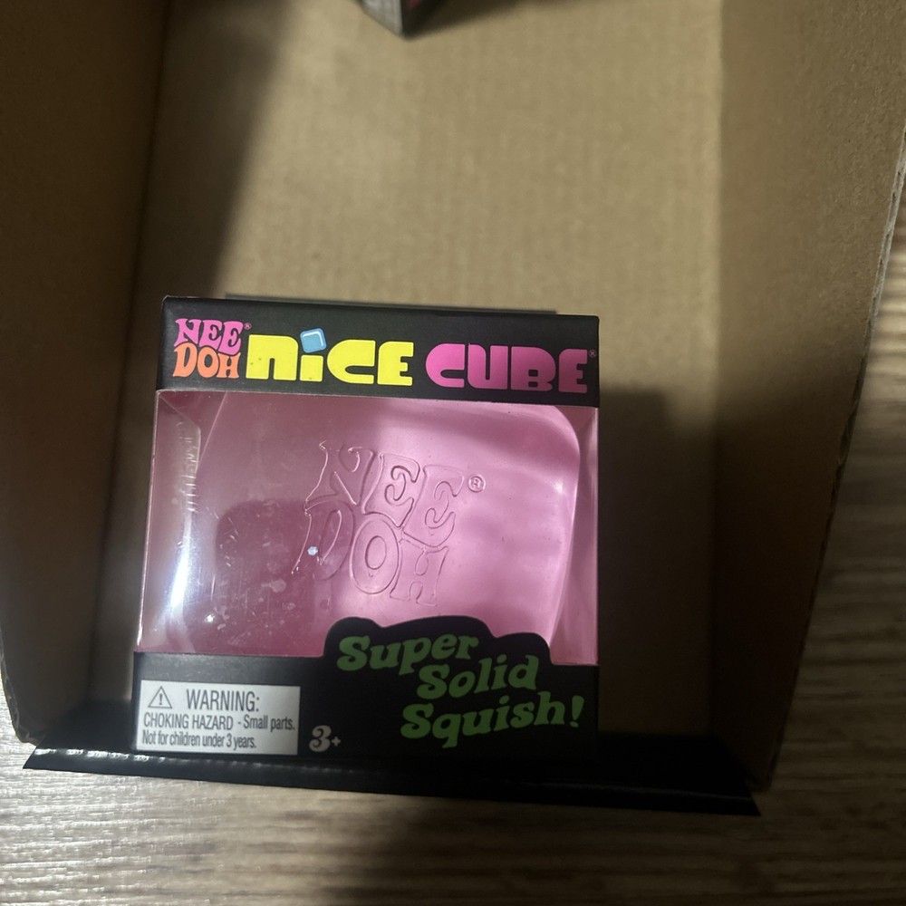 NeeDoh Nee Doh Nice cube Nicecube L pink  Solid Squish Cube Ice Block 🧊