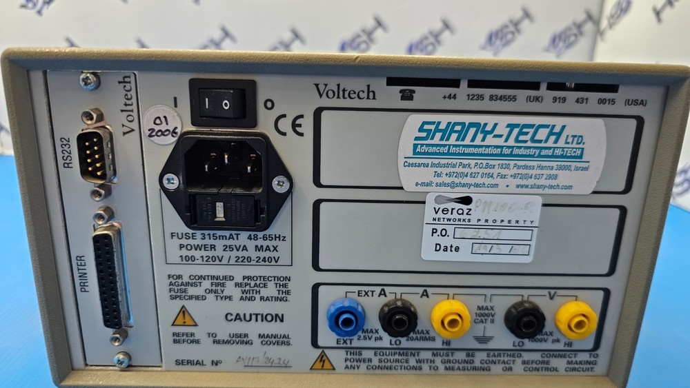 Voltech PM100 Single Phase Power Analyzer.