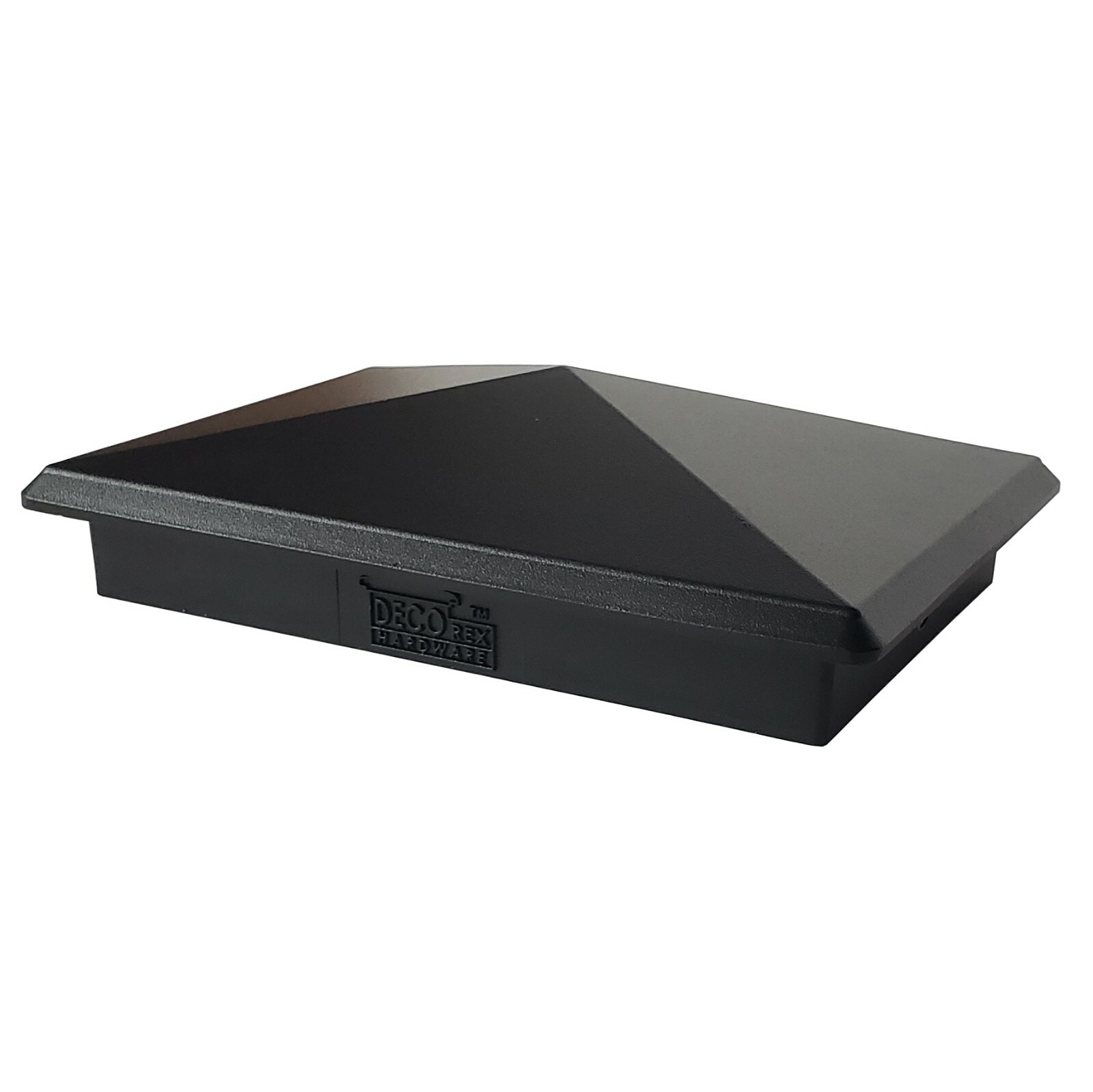 4" x 6" Heavy Duty Aluminium Pyramid Post Cap for Wood Posts - Black