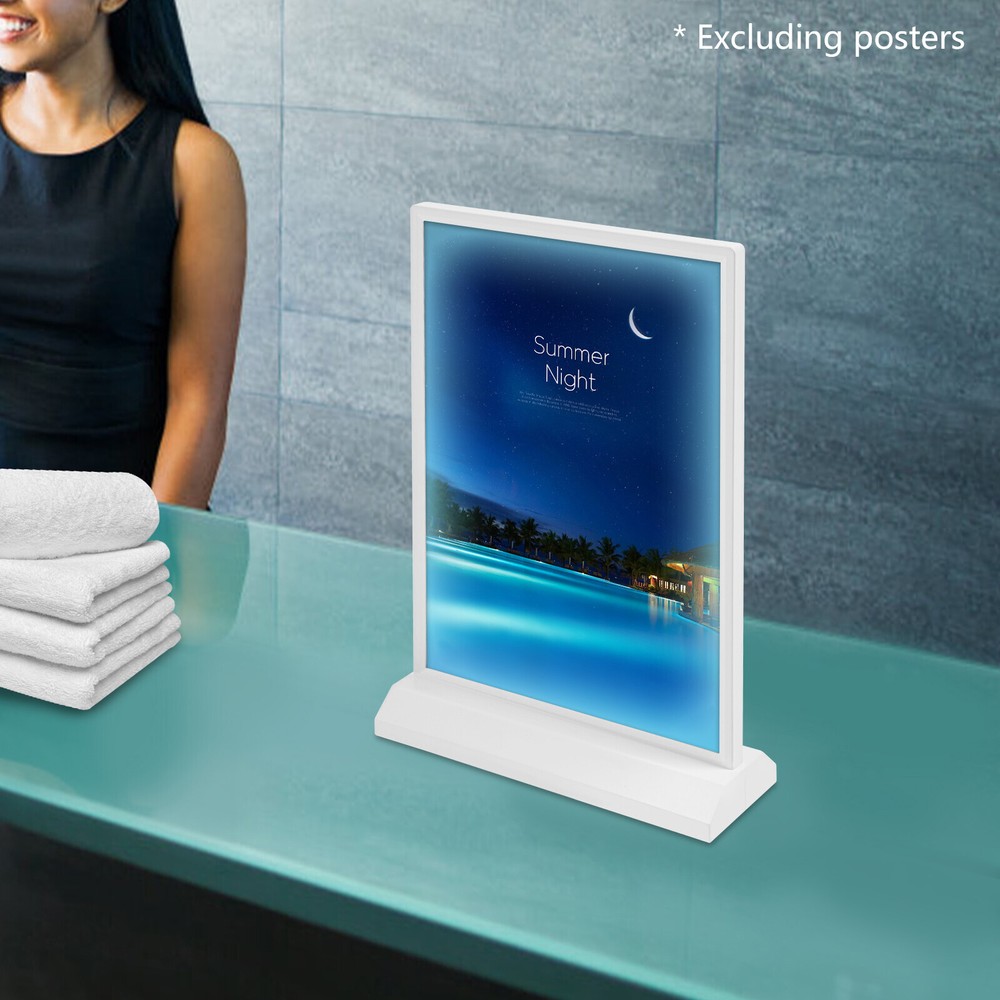 Tabletop LED Sign Holder with Adjustable Brightness for Menu Display