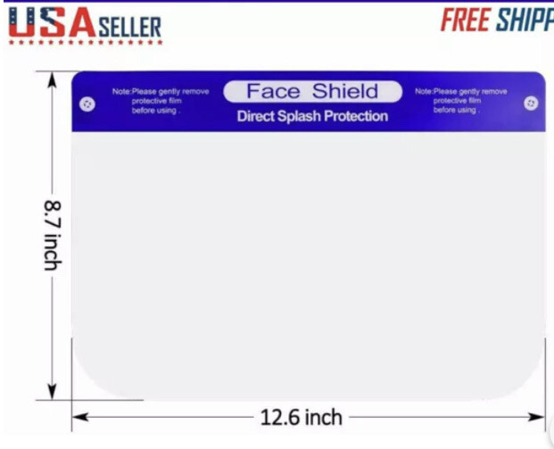 10pack Clear Re-Useable Face Shields. Comfortable, Light Weight Brand New!