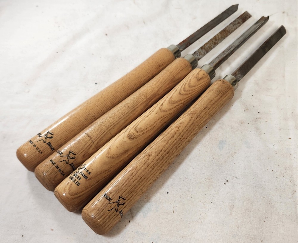 Buck Bros. Chisels Gouges Lathe Turning Lot of 4 Plus 2 More Extra