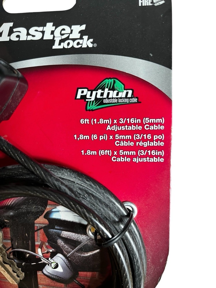 Master Lock 8417D Python Adjustable Locking Cable 6 Ft