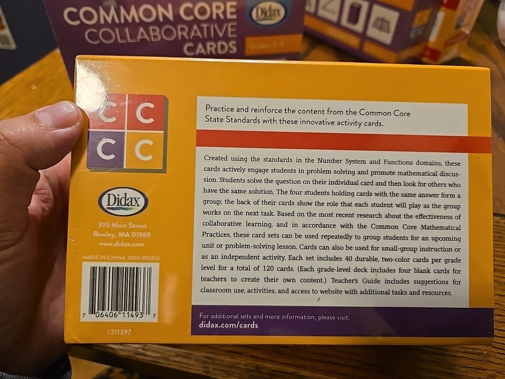 Set Of 2 Common Core Collaborative Cards; NumSystem & Geometry Teaching SEALED
