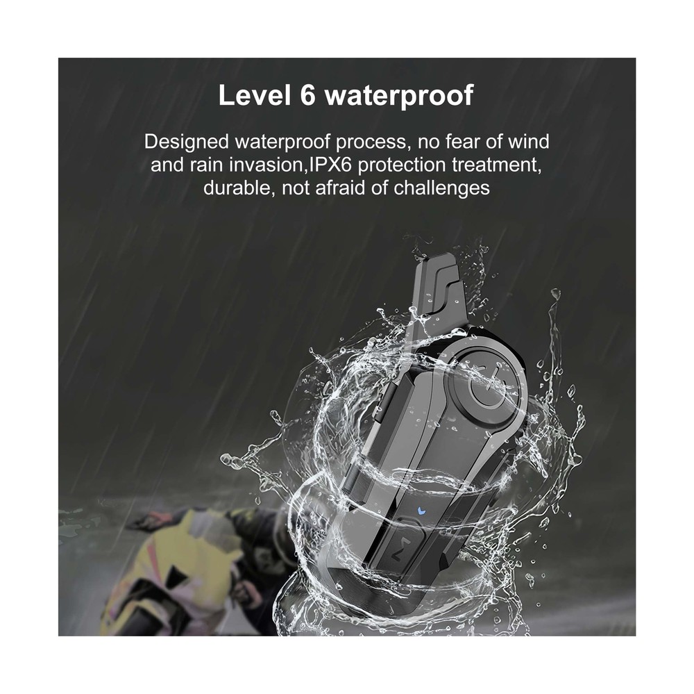 Motorcycle Bluetooth Headset Wireless Helmet Intercom Headphone with CVC Nois...