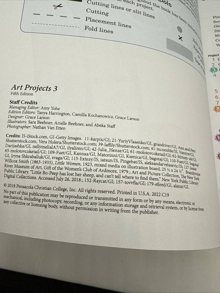 Abeka Art Projects 3 Student Workbook (5th Edition) 3rd Grade