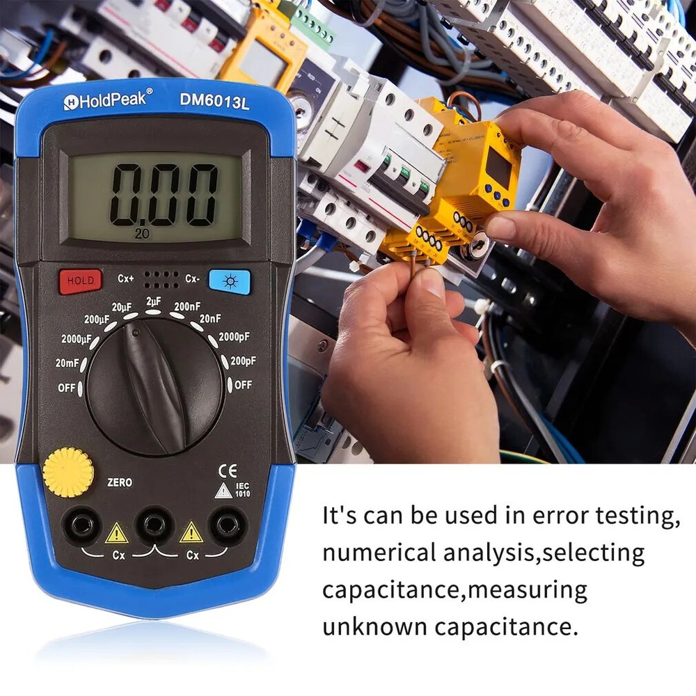 DM6013L Portable Handheld Digital Capacitance Capacitor Meter 1999 Counts Tester