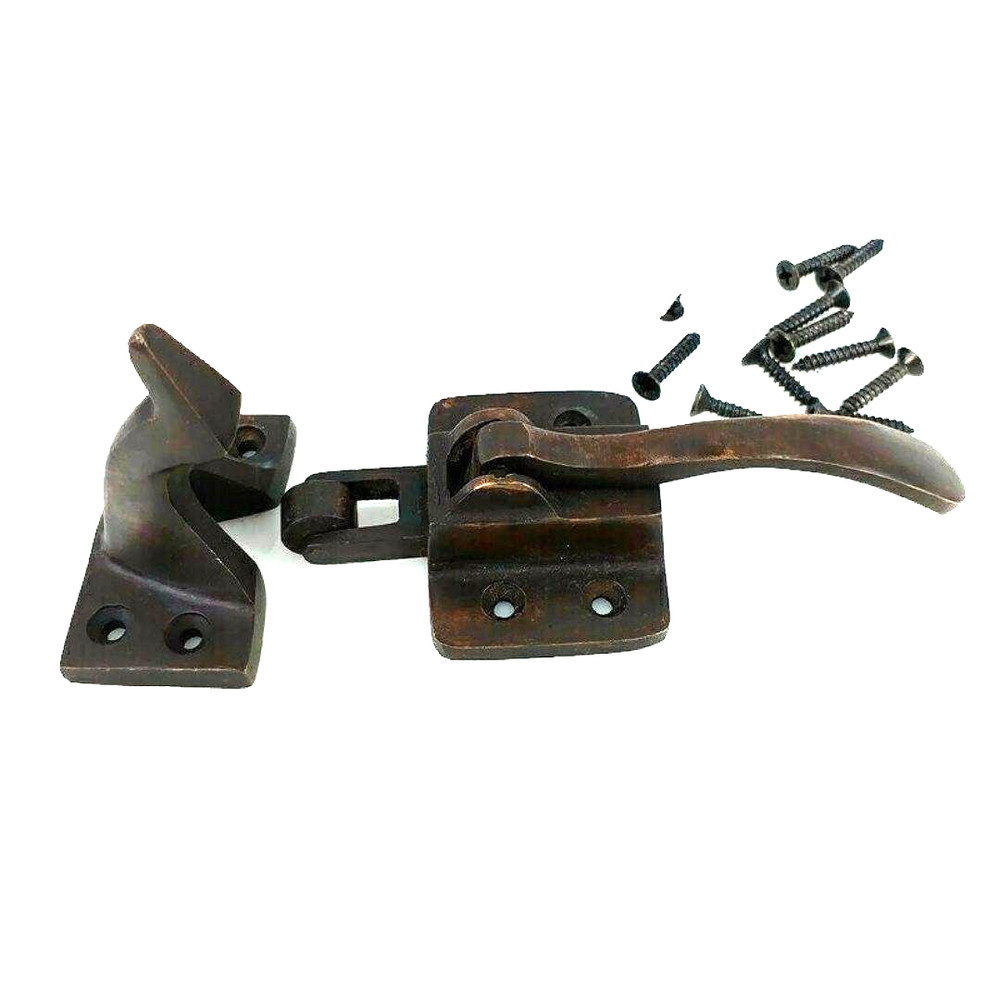 6 sets 1/2" offset Solid Brass Rare 5" Ice Box Catch Lever old style kitchen