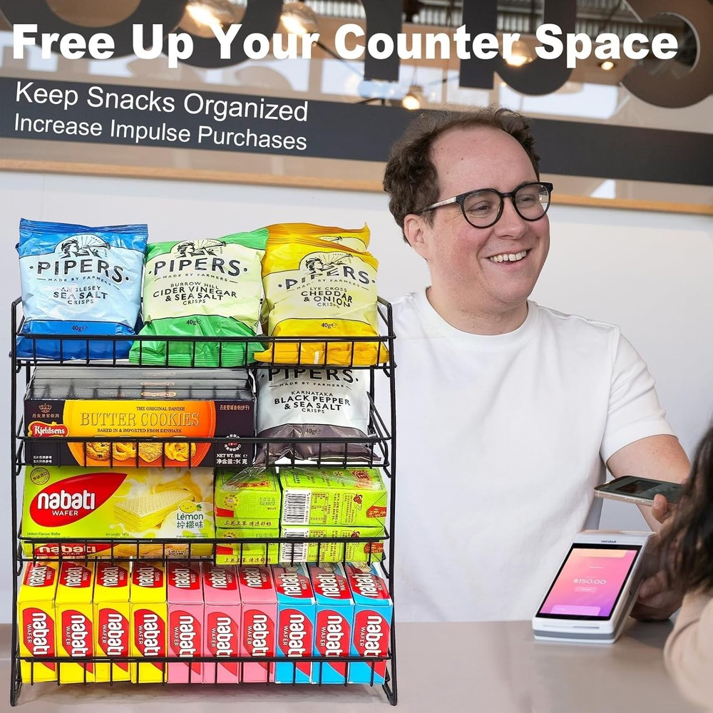 Upgraded 4-Tier Candy Display Rack Stand
