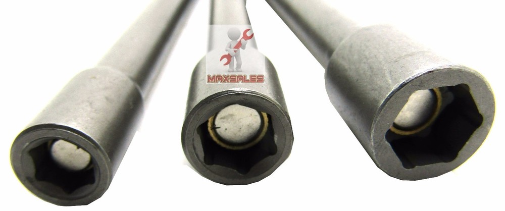 3pc 6" MAGNETIC NUT DRIVER SETTER SET 1/4", 5/16", 3/8"