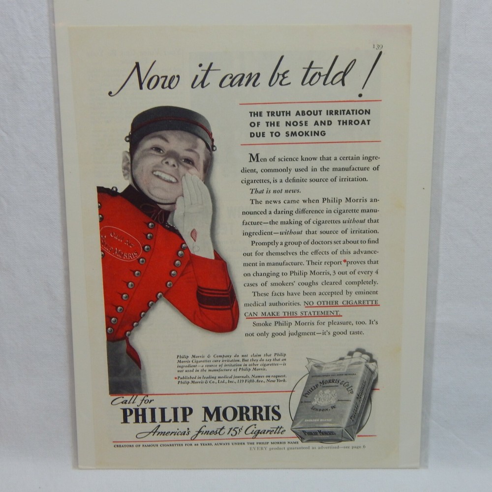 PHILIP MORRIS CIGARETTE PHILIP MORRIS INC. ADVERTISEMENT (B)