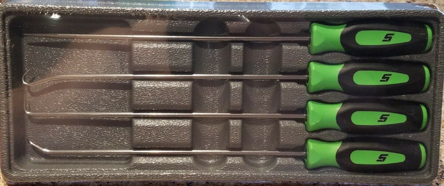 Snap-on Pick Set, LONG SGLASA204CG *GREEN SOFT HANDLES* BRAND NEW & SEALED!