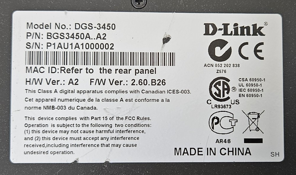 D-Link DGS-3450 48-Ports Managed Ethernet Switch - Rack Mount