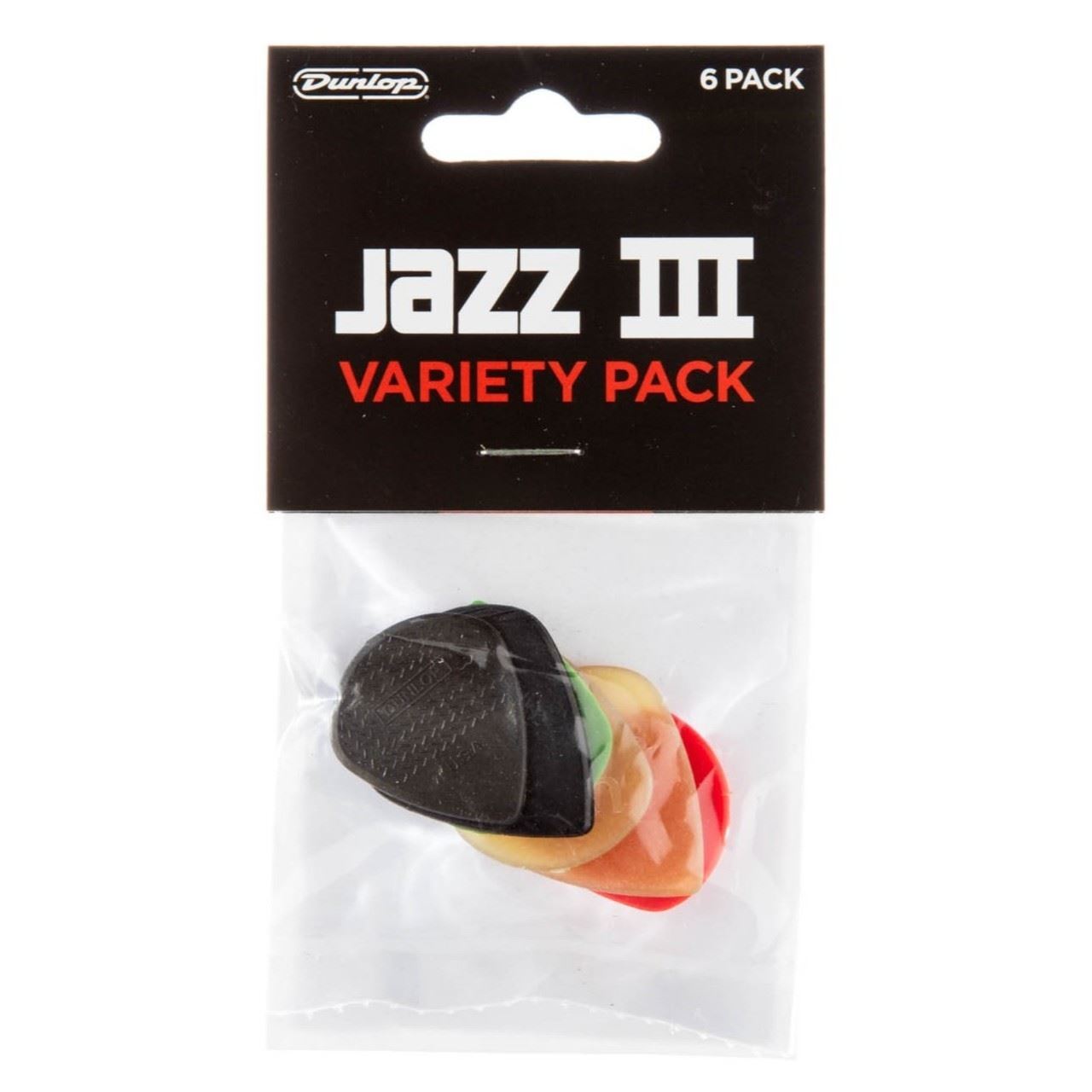 Dunlop PVP103 Jazz III Guitar Pick Variety Pack, 6-Pack