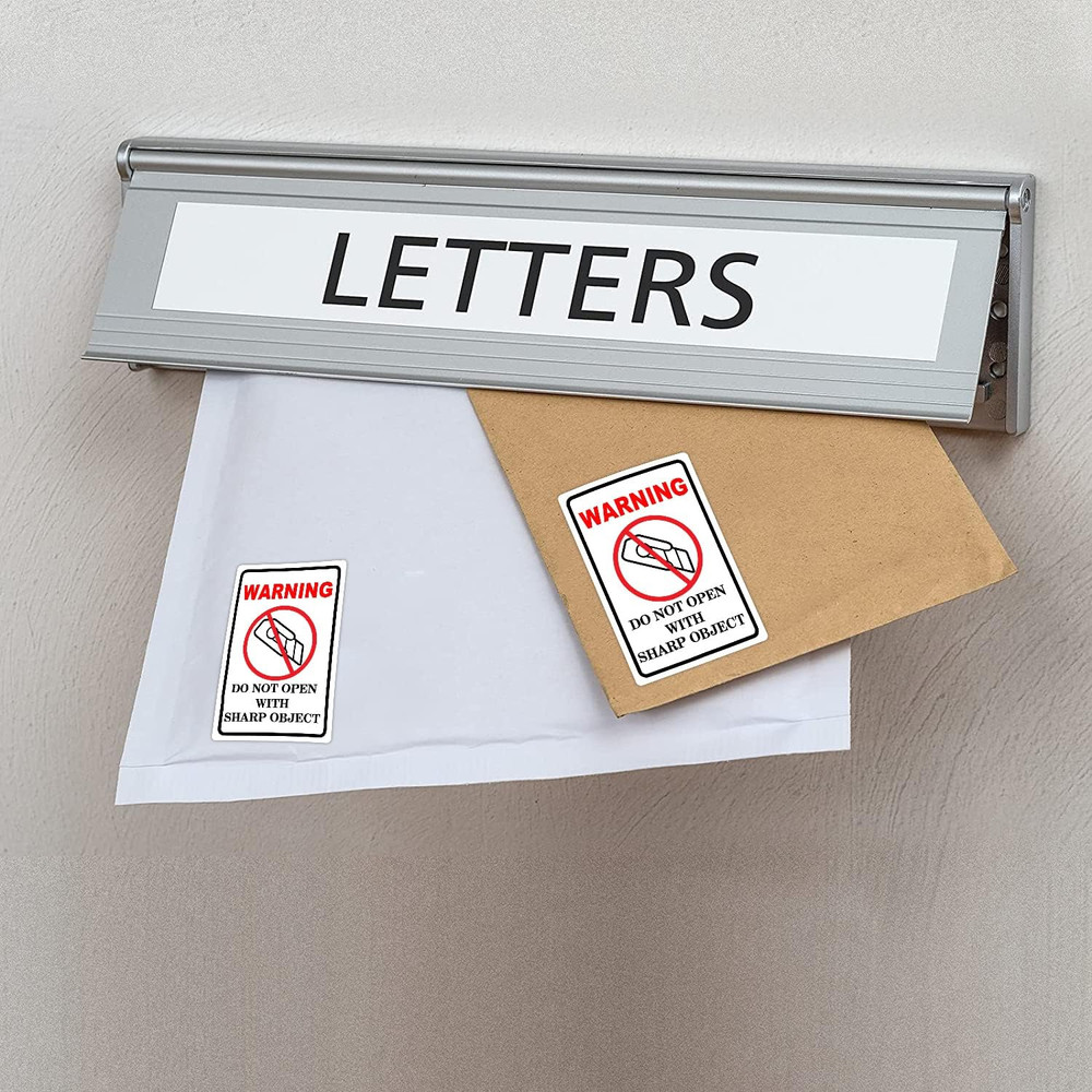 300Pcs Do Not Open with Sharp Object Industrial Warning Labels 2X3 Inch Internat