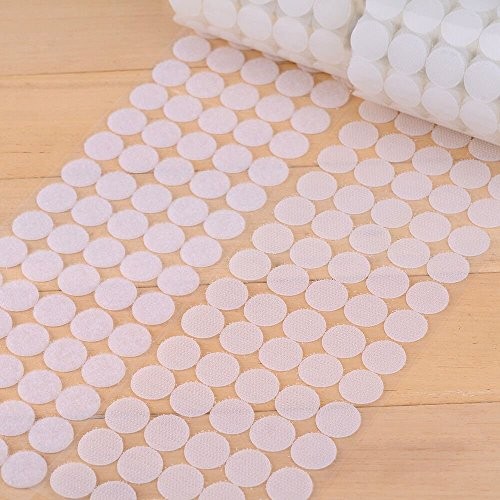 500 Pair Hook & Loop Dots 3/4" Self Adhesive Coins White