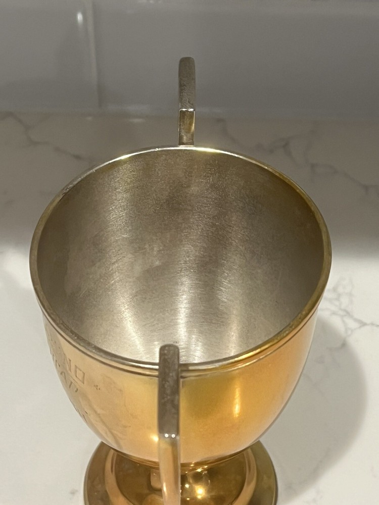The Heights Casino Class A Squash Gilt Silverplate Wilcox 6 1/2” Trophy 1912