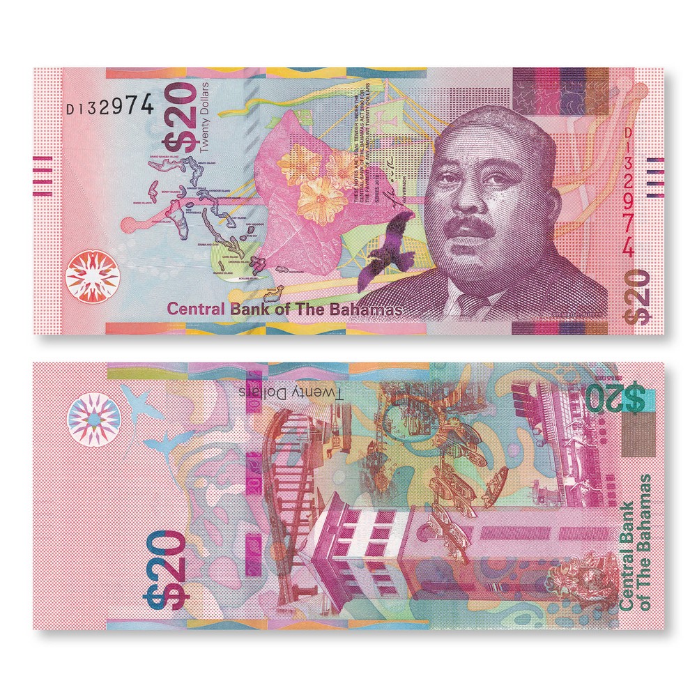 Bahamas 20 Dollars, 2018, B353a, P80, UNC