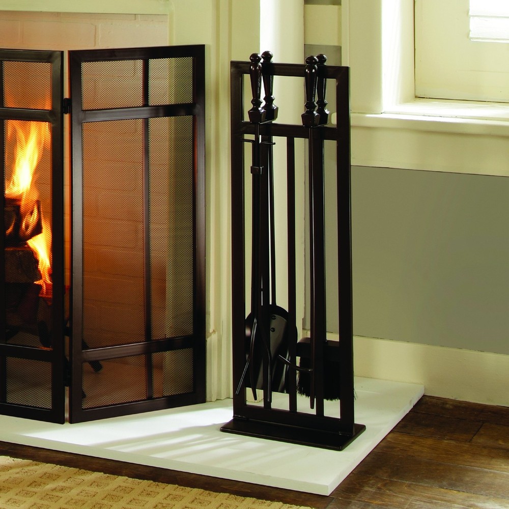 Mission Style 5 Pc. Fireplace Toolset, Metallic