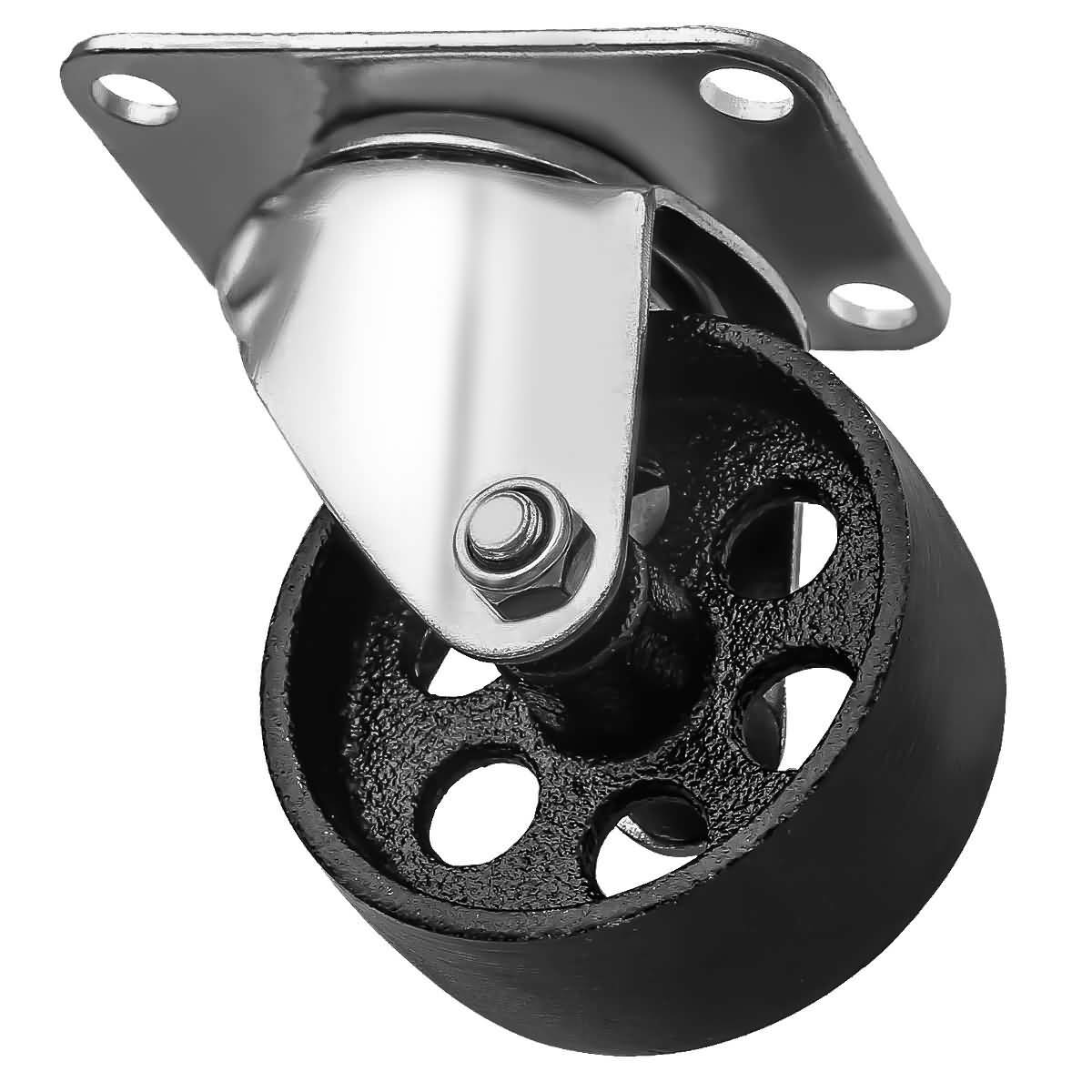 4 Lot All Steel Metal Swivel Plate Caster Heavy Duty 3 inch Wheel