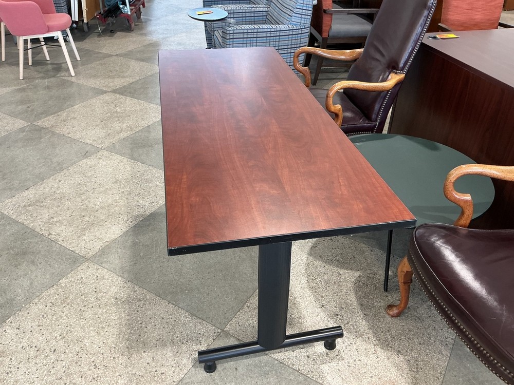 5’ x 2’ Training Table in Cherry Laminate w/ Black Legs