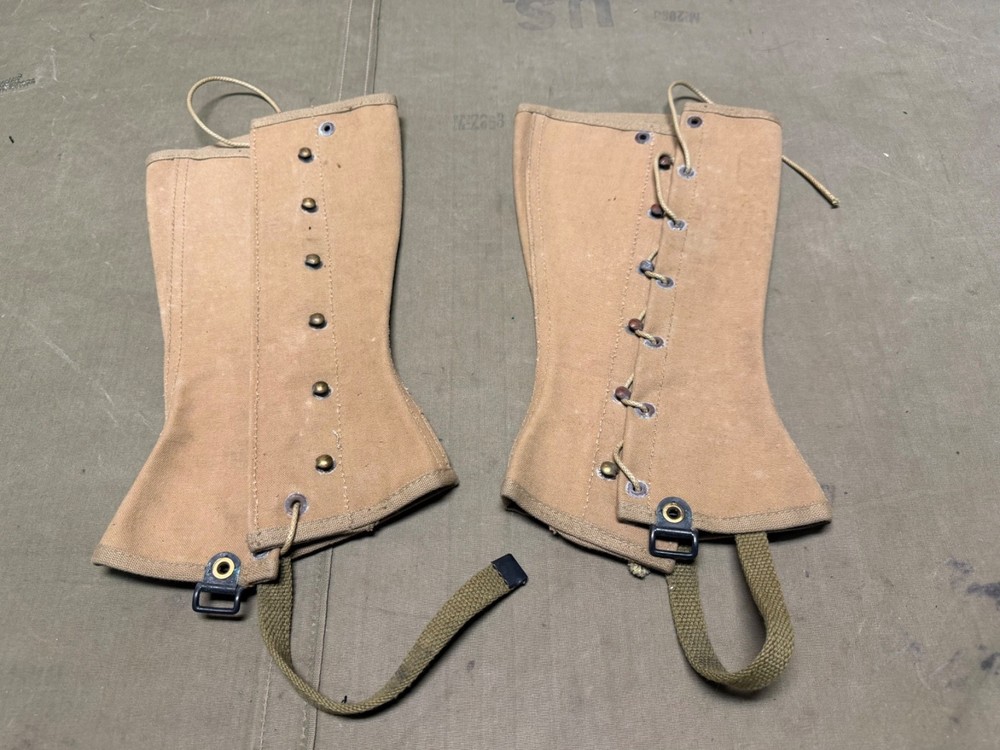 ORIGINAL WWII US USMC MARINE P1941 COMBAT FIELD LEGGINGS-SIZE 4,