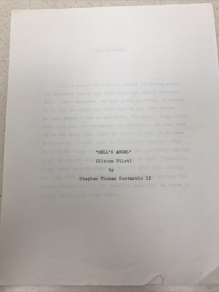 Vintage Script Hell’s Angel Sitcom Pilot Spec By Stephen Sustarsic