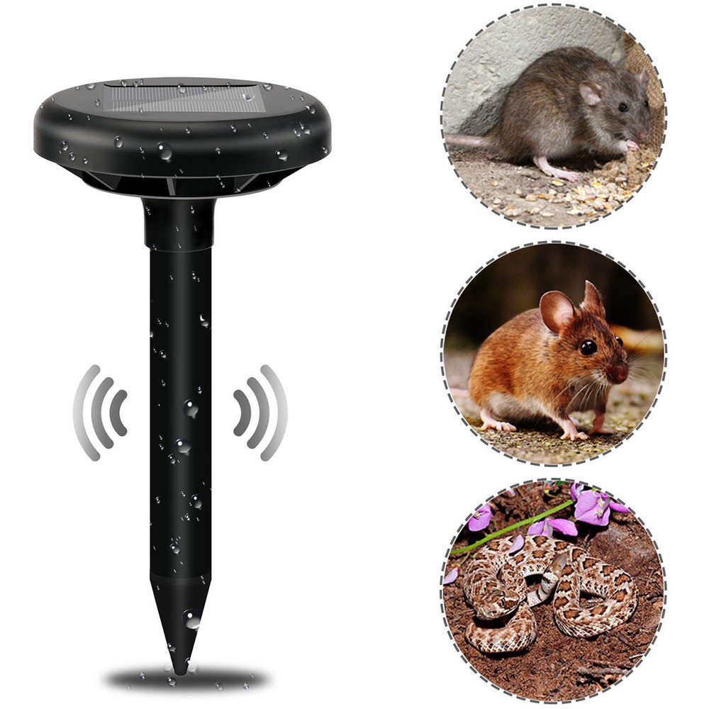 Solar Powered Ultrasonic Sonic Mole Gopher Pest Rodent Mouse Repeller Repellent