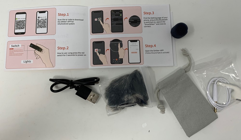 SabineTek SmartMike+ Wireless Lavalier Microphone For IPhone & Android White