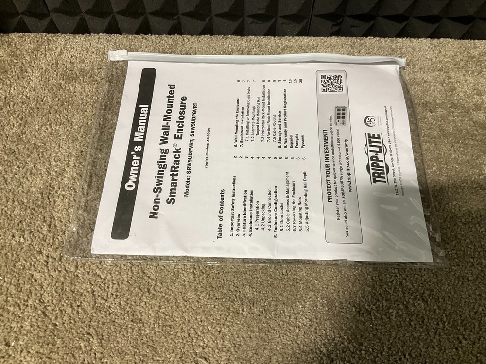 Tripp Lite SmartRack Wall Mount Server Rack 9U SRW9UDPVRT ✅❤️️✅❤️️✅ NEW!!!!