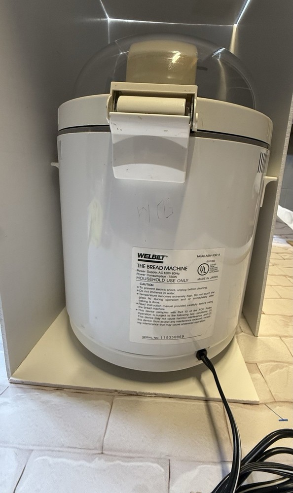 💥Welbilt Bread Machine ABM-100-4 Tested and Working Bread Maker 2LB