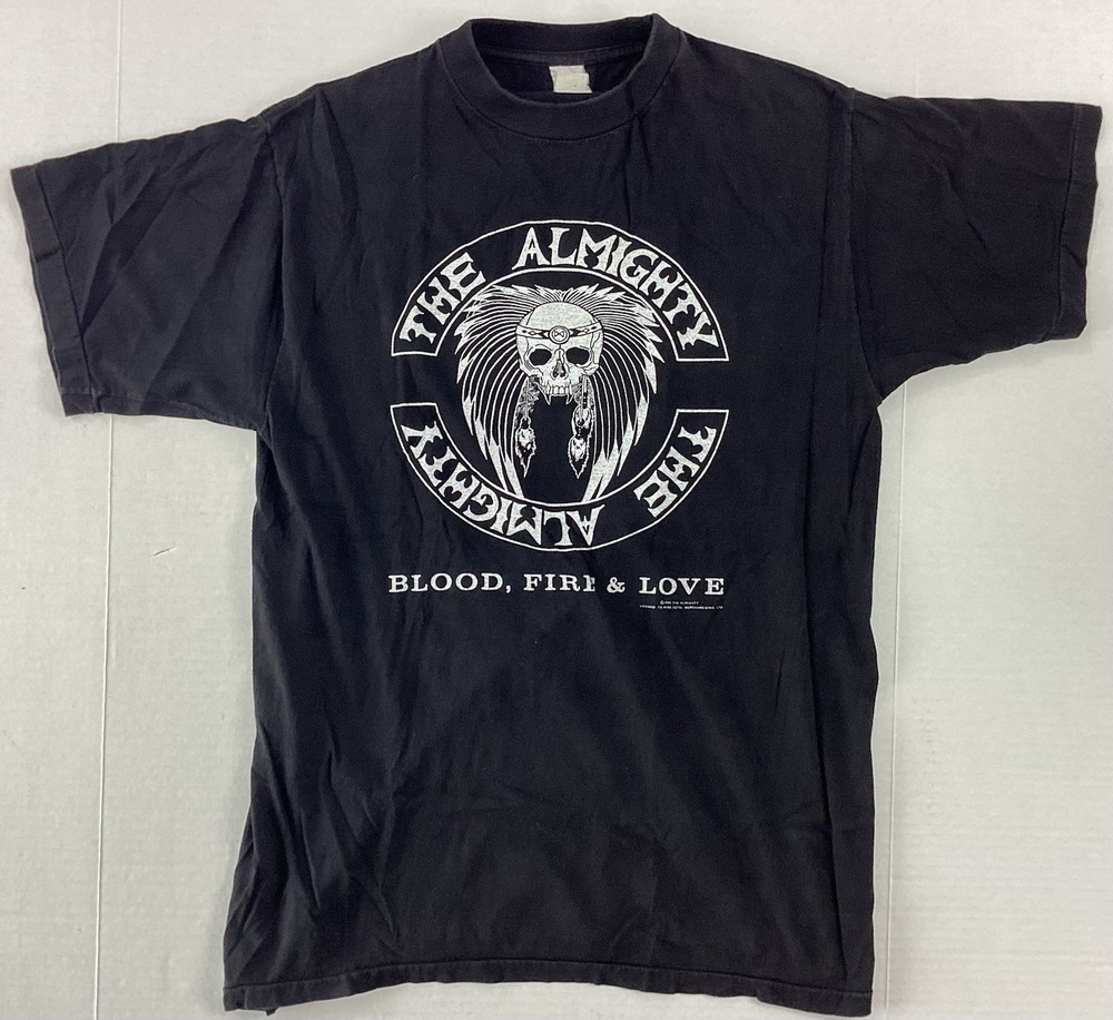Vintage The Almighty - Blood, Fire & Love T-shirt 1989 Hard Rock Heavy Metal