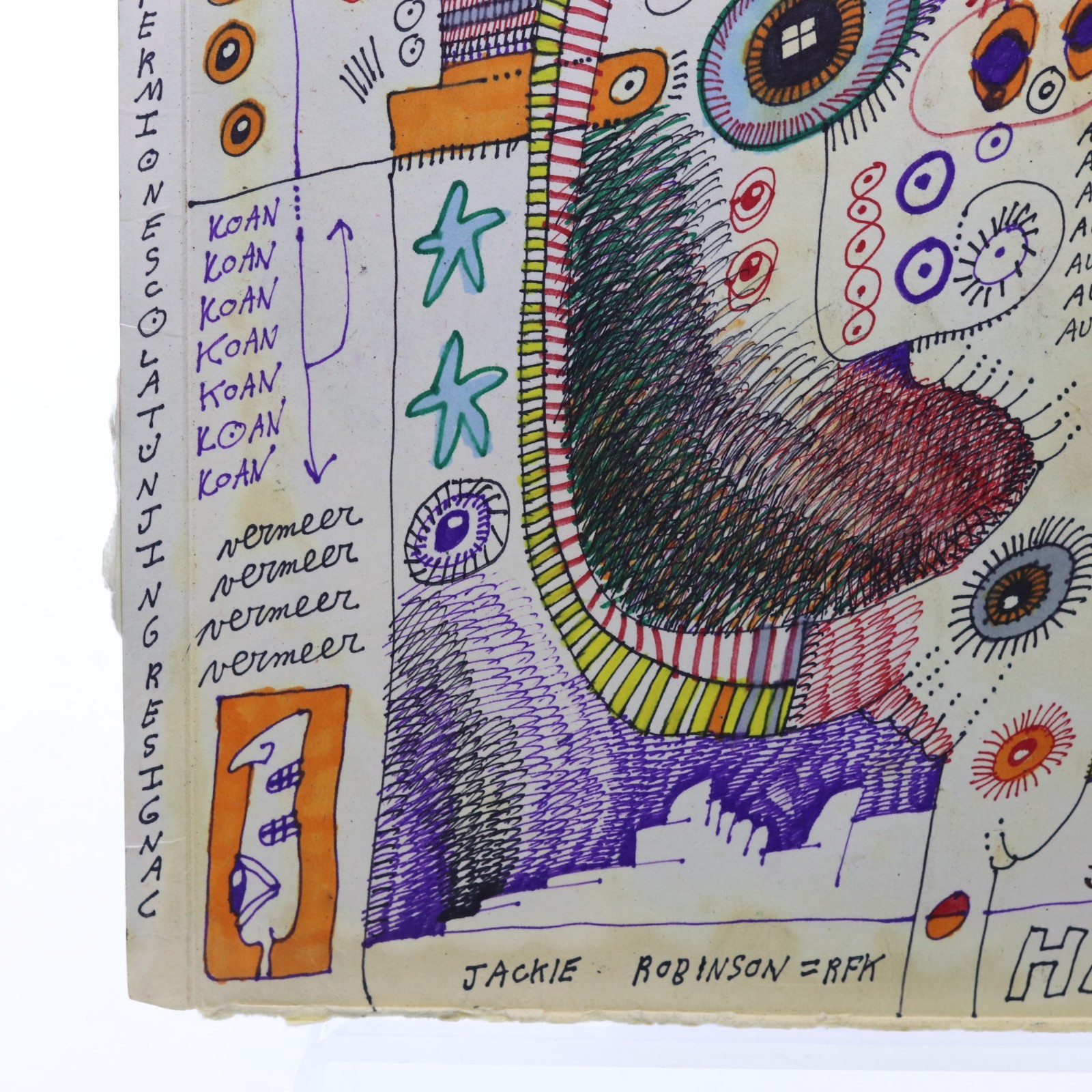 Jon Sarkin JS-2021-T8824 Ink and Marker on Cardboard Album Sleeve 2021