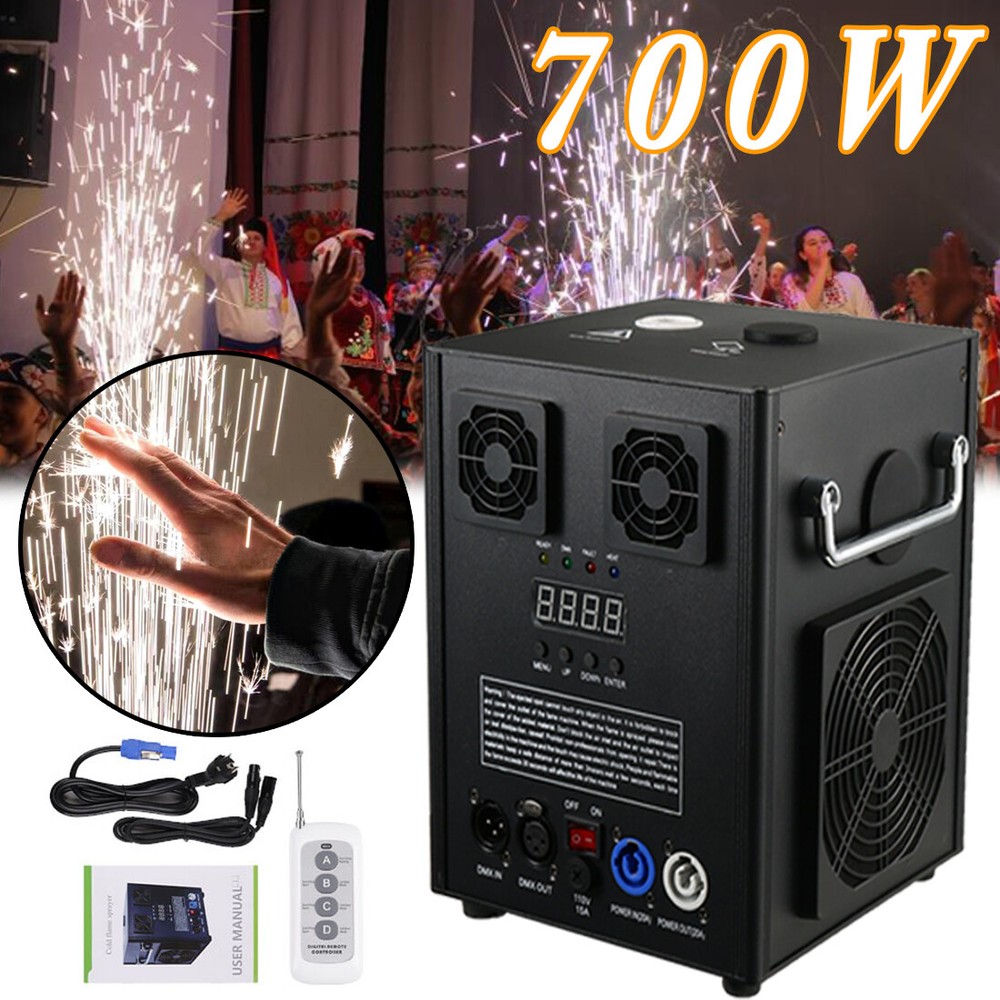 4X Cold Spark Machine 700W Stage Effect DMX Firework DJ Event Party Wedding&Case