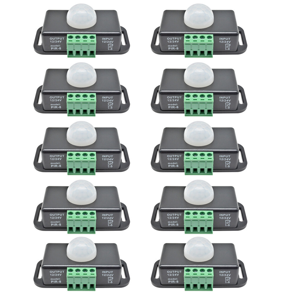 10PCS Automatic DC12-24V 8A Infrared PIR Motion Sensor Switch For LED Light