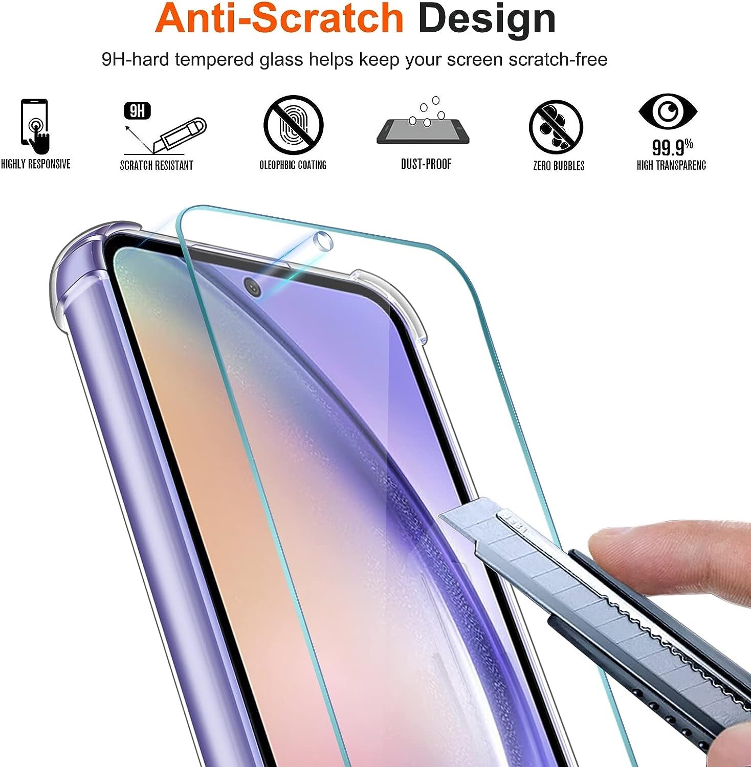 For Samsung A71 A54 A34 A05 A21S Soft Silicone Case Glass Screen Protector