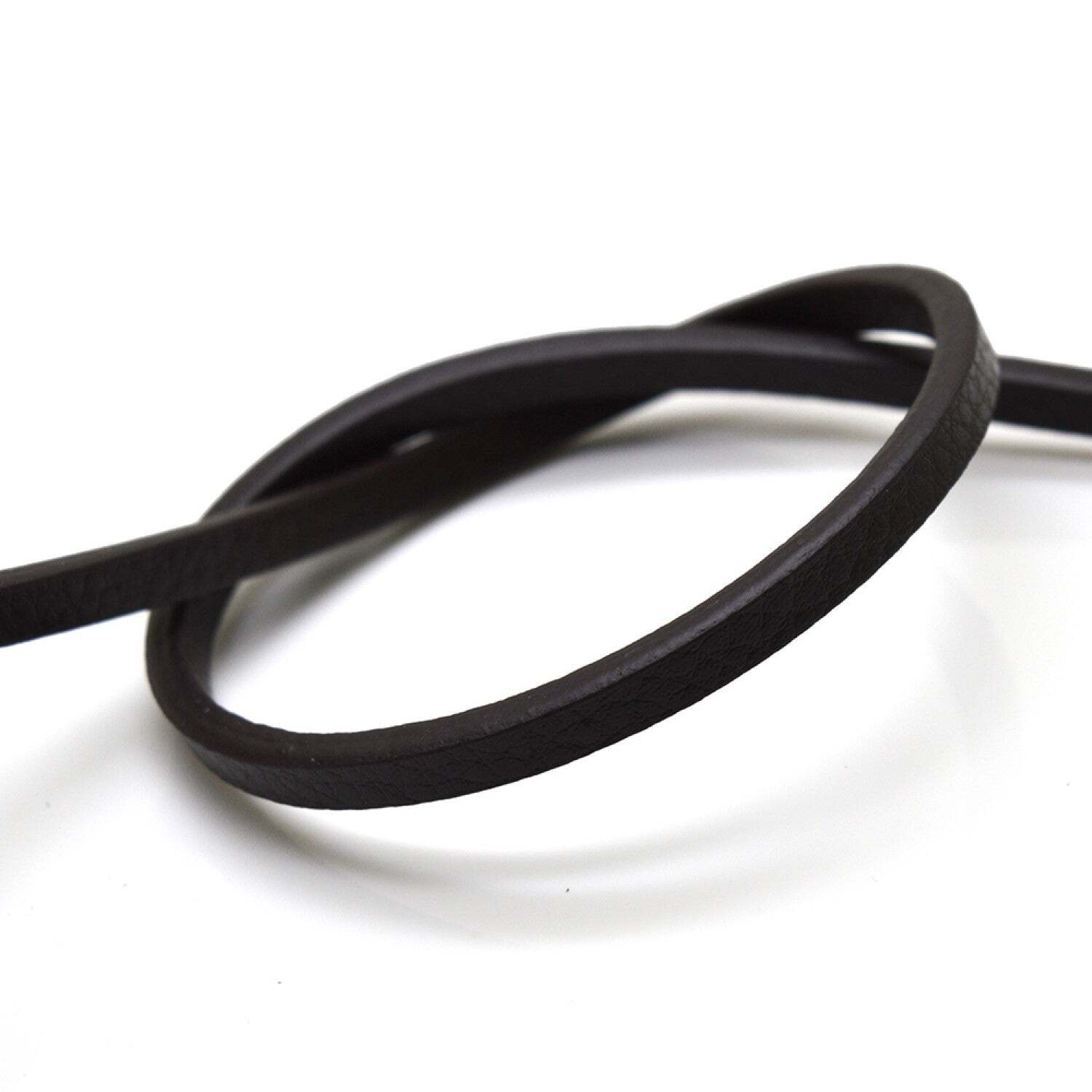 Flat Leather Cord 5x3 mm - Leather Strip for Jewelry Craft Making 1.1 yd. Brown