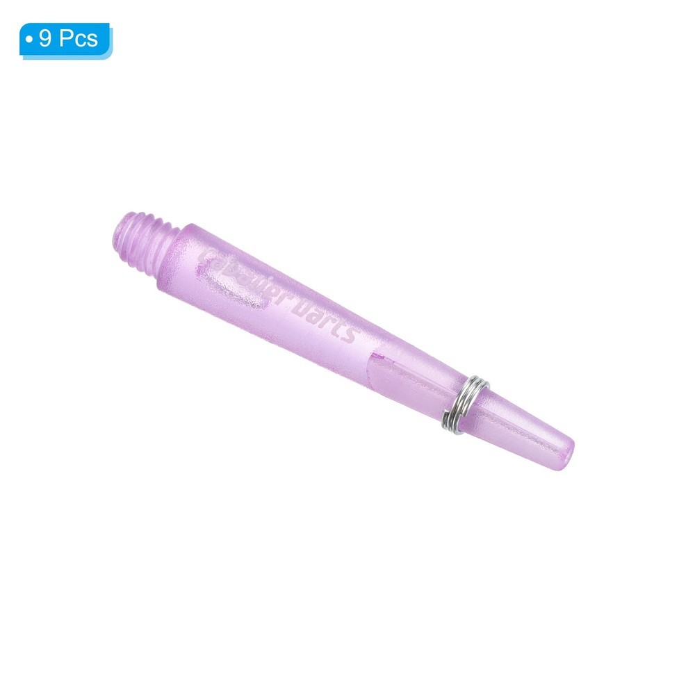 35mm Dart Shafts, Medium 2BA Thread Plastic Dart Stems - 9 Pack (Purple)