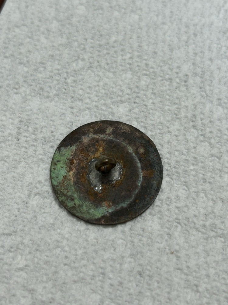 Antique Victorian Enamel Button 1” Diameter