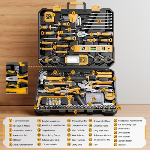 239PCS Tool Set Tool Kit For Home, Basic Household Automotive 239PCS Tool Kit