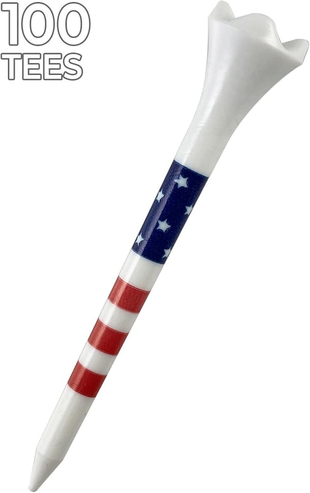 Pride Golf Tee Performance Plastic Golf Tees - Stars & Stripes - 100 Count, 3...