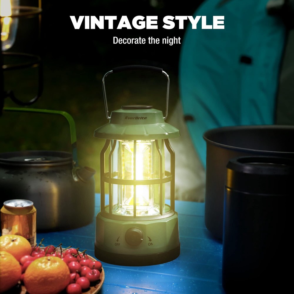 EverBrite LED Camping Lantern Stepless Dimming Switch USB C Rechargeable Lantern