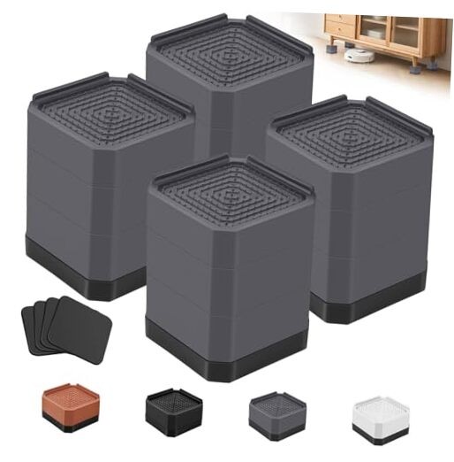 Furniture Risers Bed Risers - Rectangular three layers 4.3inches Grey