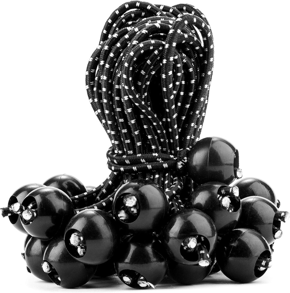 30 Pack 6 Inch Ball Bungee Cords Canopy Ties with Elastic String for Canopy, ...