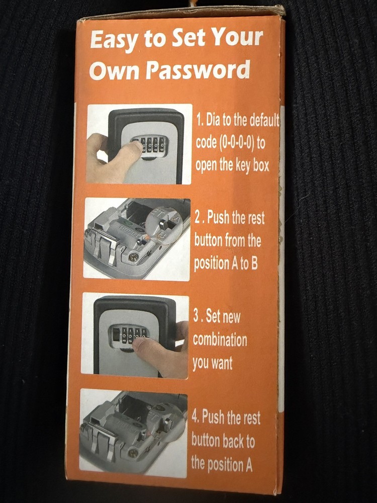 4 Digit Combination Key Safe Lock Box Wall Mount Security Storage Case Organizer