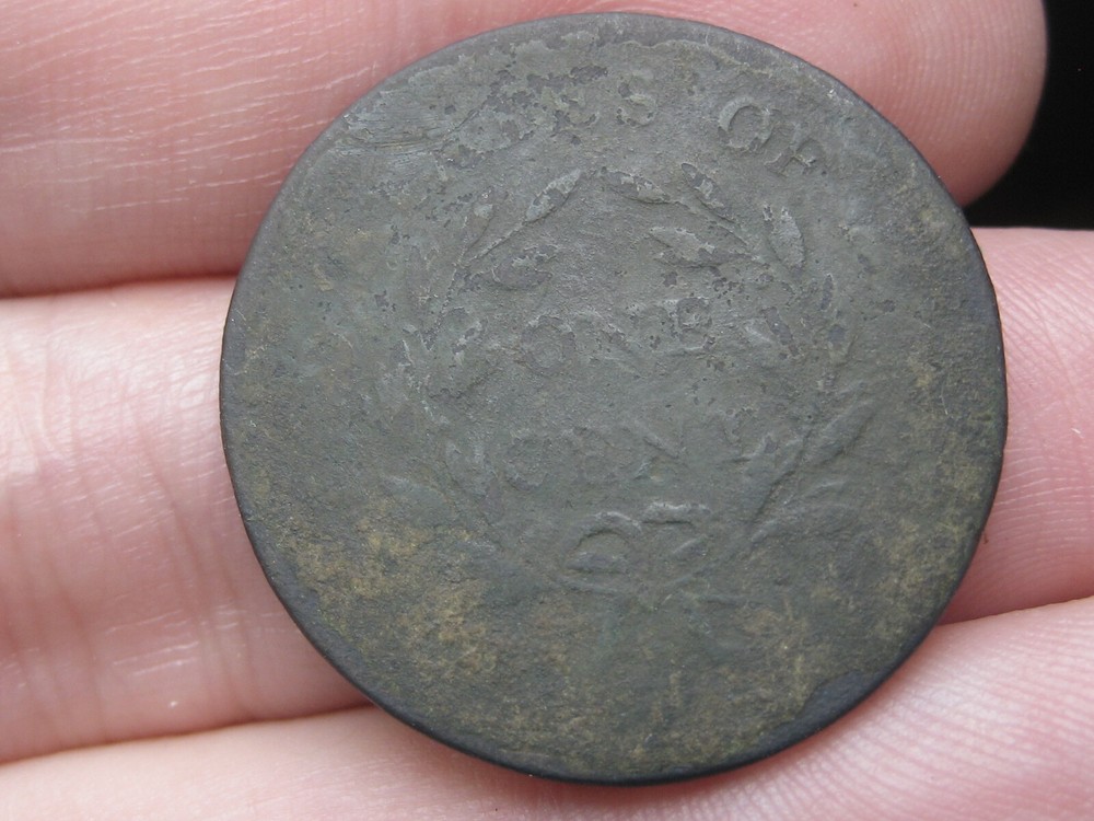 1797 Draped Bust Large Cent Penny- Crusty, Gripped Edge