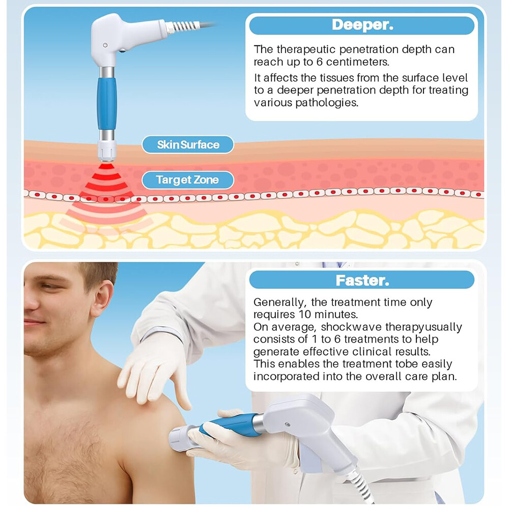 8 Bar ESWT Pneumatic ED Shockwave Therapy Machine Pain Relief ED Treatment