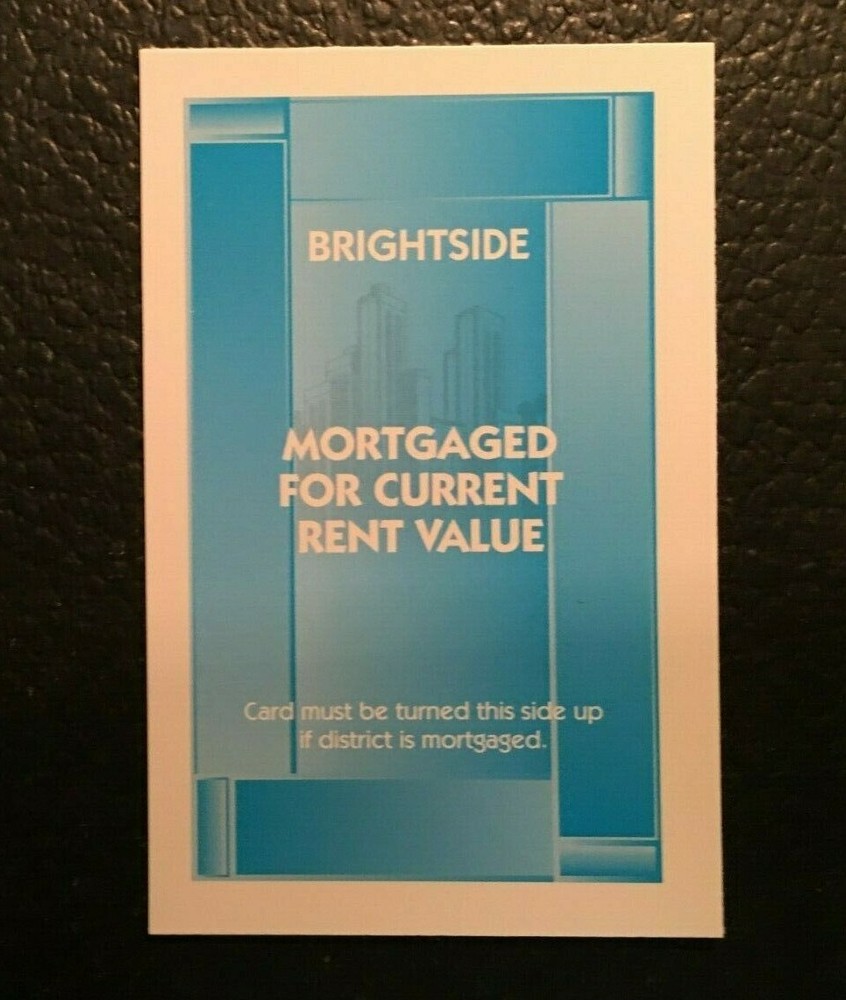 Monopoly City BRIGHTSIDE Title Deed Card Replacement Game Piece 2009