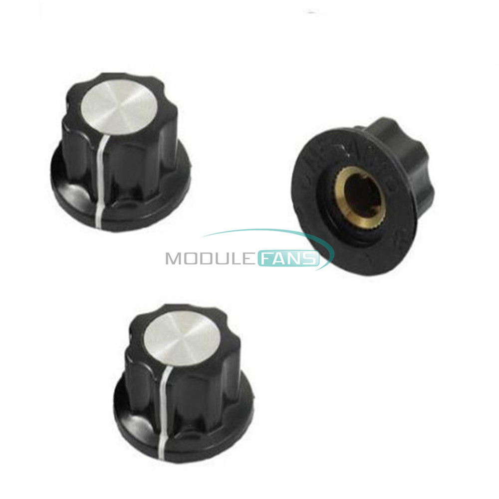 20PCS 16mm Top 6mm Adjustable Turn Shaft Insert Dia Potentiometer Rotary Knobs