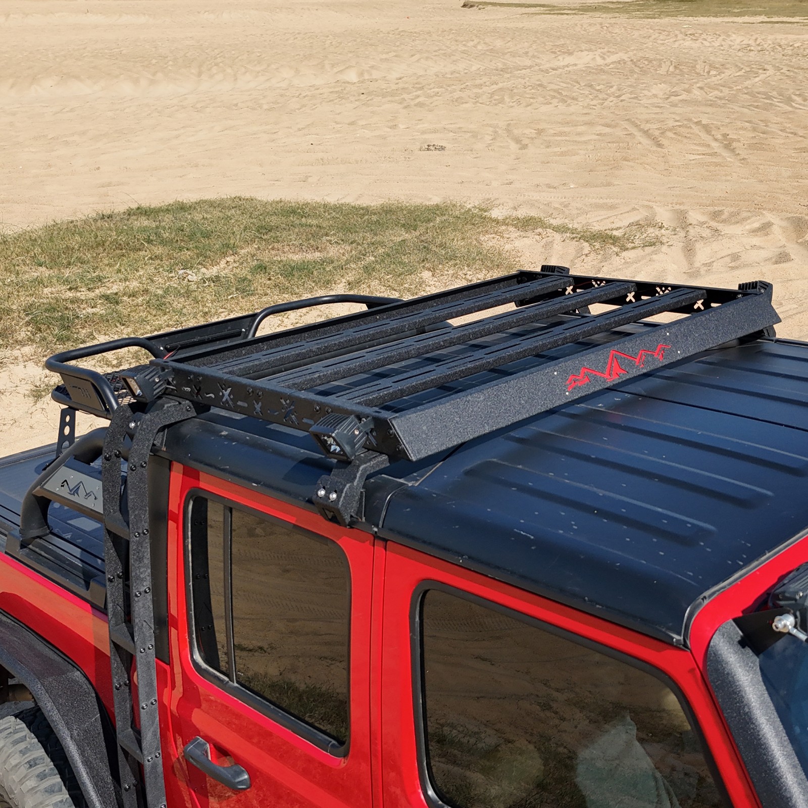 Roof Rack Cargo Luggage Carrier fits 2018-2026 Jeep Gladiator JT With 2 Ladders